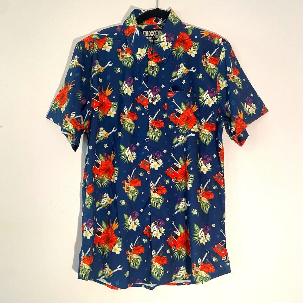 Dixxon Flannel Company Snap-On Limited Edition Blue Hawaiian Shirt Men's Medium